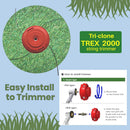 Tri-clone TREX 2000 String Trimmer Head Replacement - Bump Feed Weed Eater Head for Straight Shaft Weed Wackers, Loads Fast and Holds More for Professionals