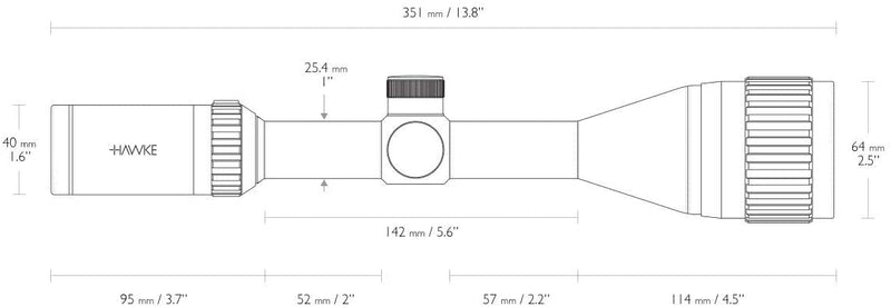 Hawke Vantage Riflescope, 1" - Mil Dot (Wire)