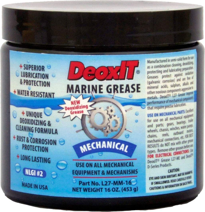 CAIG Labs., DeoxIT L27-MM-16, Mechanical Marine Lithium Grease with cleaner/deoxidizer, No Particles, 453 g Jar