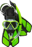 Cressi Adult Snorkeling Set (Mask, Snorkel, Adjustable Fins) Ideal for Travel - Lightweight Colorful Equipment | Bonete Set