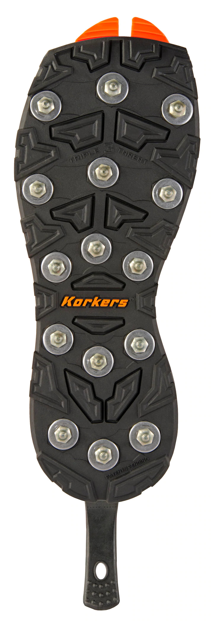 Korkers OmniTrax 3.0 Fishing Sole - Triple Threat with Carbide Spikes - Black/Orange