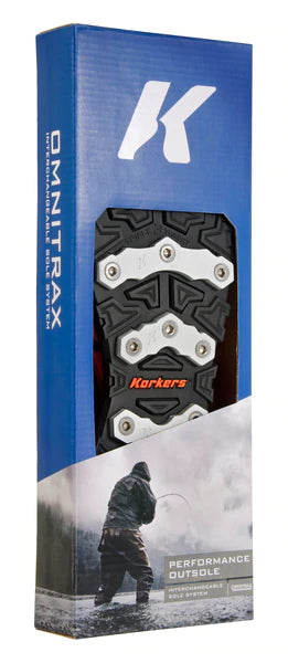 Korkers OmniTrax v3.0 Interchangeable Sole - Triple Threat Aluminum Bar - Black/Orange