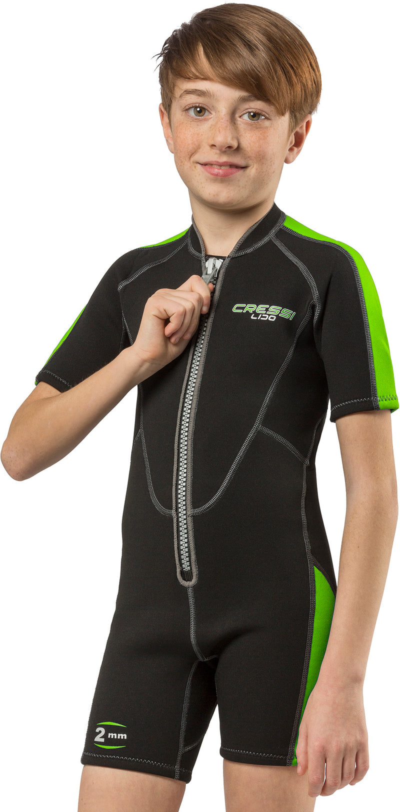Cressi Short Kids, Boys Front-Zip Neoprene Wetsuit for All Water Sports | Lido Junior