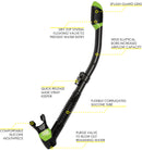 Cressi Panoramic Wide View Mask & Dry Snorkel Kit for Snorkeling, Scuba Diving | Pano 3 & Supernova Dry: designed in Italy
