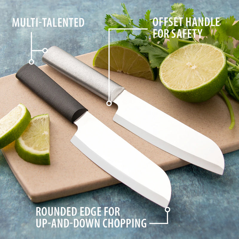 Rada Cutlery Cook's Utility Knife Stainless Steel Blade With Black Steel Resin Handle - 8-5/8 Inch