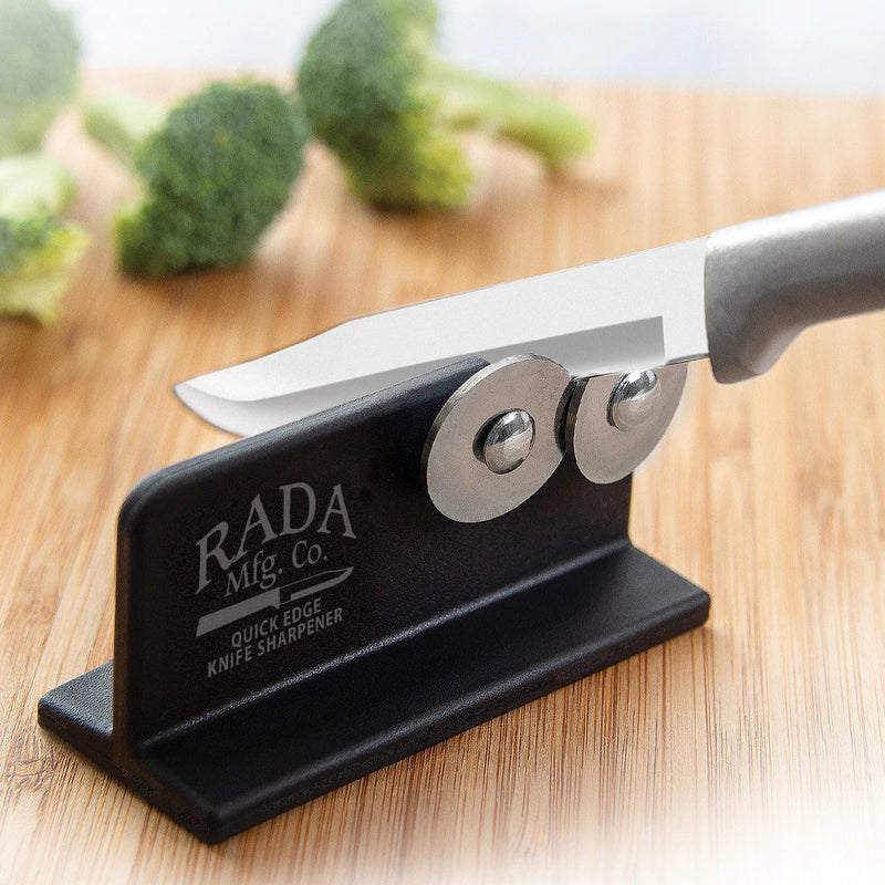 Rada Cutlery Quick Edge Knife Sharpener Stainless Steel Wheels - Black