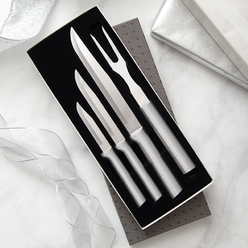 Rada Cutlery Prepare Then Carve Carving Knife Gift Set Stainless Steel Blades With Silver Aluminum Handles