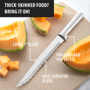 Rada Cutlery Serrated Slicing Knife Stainless Steel Blade With Aluminum Silver Handle