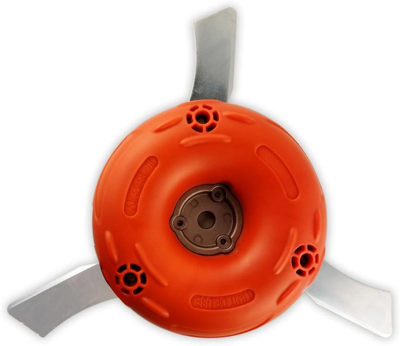 Tri-clone Trimmer Head Metal Blade Weed Wacker and Brush Cutter Attachment | Compatible with Most Straight Shaft String Trimmers
