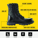 Thorogood GEN-Flex2 8" Side-Zip Tactical Boots for Men and Women - High-Shine Leather Heel & Toe with Goodyear Storm Welt and Slip-Resistant Outsole