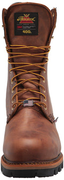 Thorogood Logger Series 9” Waterproof Insulated Steel Toe Work Boots for Men - Premium Leather with 400g Thinsulate and Vibram Slip-Resistant Heel Outsole