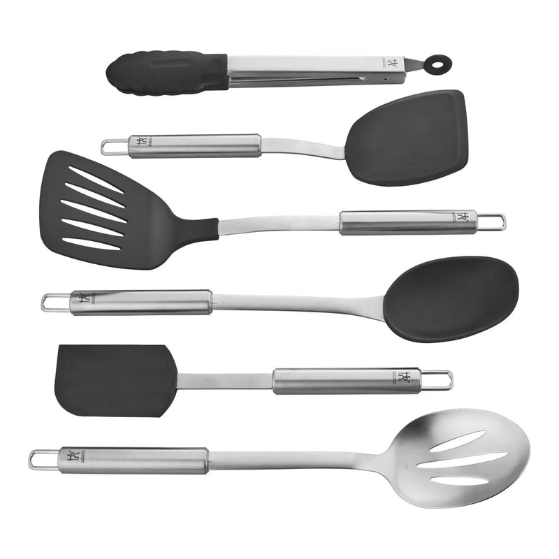 HENCKELS Cooking Tools 6-PC Kitchen Gadgets Sets with Spatula, Tongs, Cooking Spoon, 18/10 STAINLESS STEEL