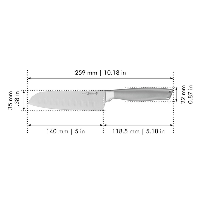 HENCKELS Modernist Hollow Edge Santoku knife, 5", Gray