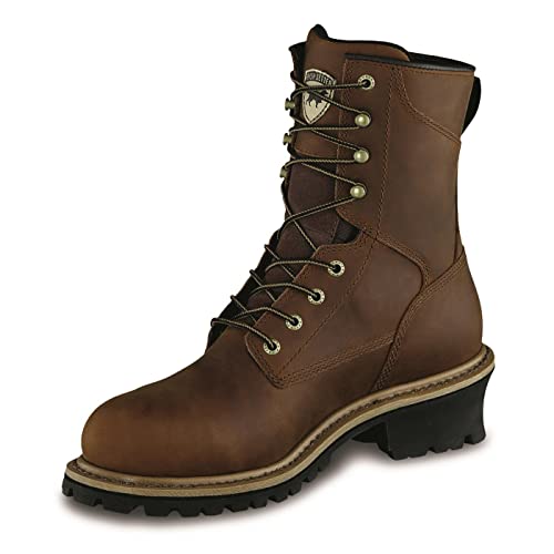 Irish Setter Men's Mesabi Waterproof 8" Logger Boots, Brown, 14 2E (Wide)