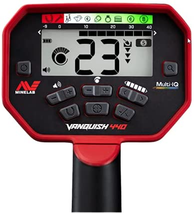 Minelab Vanquish 440 Metal Detector with V10 10”x 7” Double-D Waterproof Coil