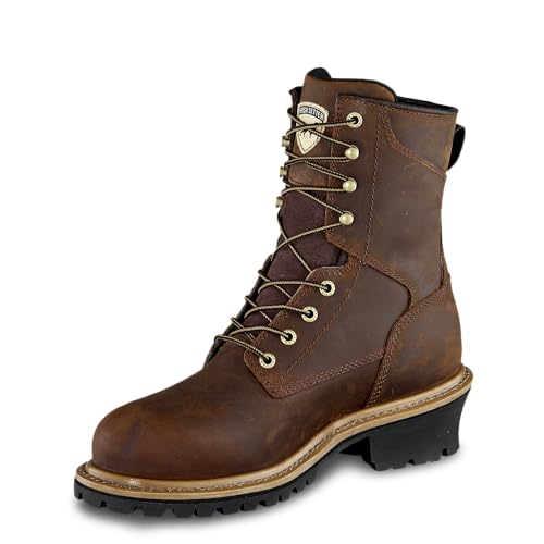 Irish Setter, Mesabi, Men’s, 8", Waterproof, Puncture Resistant, Steel Safety Toe, Logger Boot, Brown
