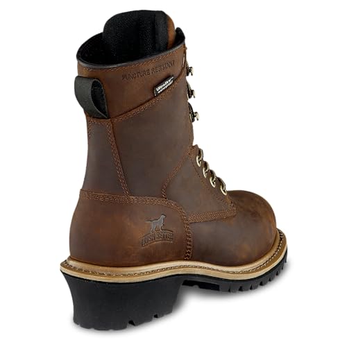 Irish Setter, Mesabi, Women’s, 8", Waterproof, Puncture Resistant, Steel Safety Toe, Logger Boot, Brown