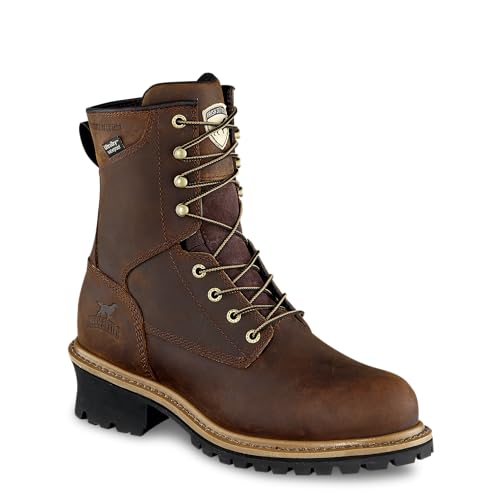 Irish Setter, Mesabi, Men’s, 8", Waterproof, Puncture Resistant, Steel Safety Toe, Logger Boot, Brown