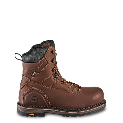 Irish Setter, Edgerton, Mens, 8", Waterproof, Non-Metallic Safety Toe, Work Boot, Brown