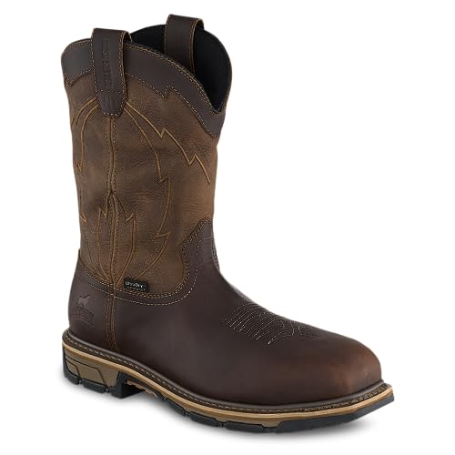 Irish Setter, Marshall, Men’s, 11", Waterproof, Non-Metallic Safety Toe, Pull-On Work Boot, Brown