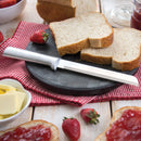 Rada Cutlery Bread Knife Stainless Steel Serrated Blade with Aluminum, 6 Inches - Silver Handle