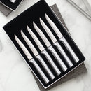 Rada Cutlery Serrated Steak Knife Set With Silver Aluminum Handles, Set of 6