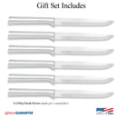 Rada Cutlery Utility Steak Knives Gift Set Stainless Steel Knife - Set of 6, Black Handle