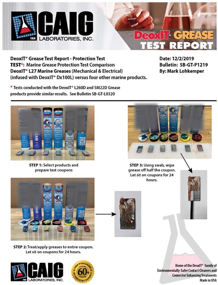 CAIG Labs., DeoxIT L27-MM-6, Mechanical Marine Lithium Grease with cleaner/deoxidizer, No Particles, 170 g Tube/Tip