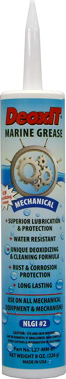 CAIG Labs., DeoxIT L27-MM-8T, Mechanical Marine Lithium Grease with cleaner/deoxidizer, No Particles, 226 g Tube/Tip