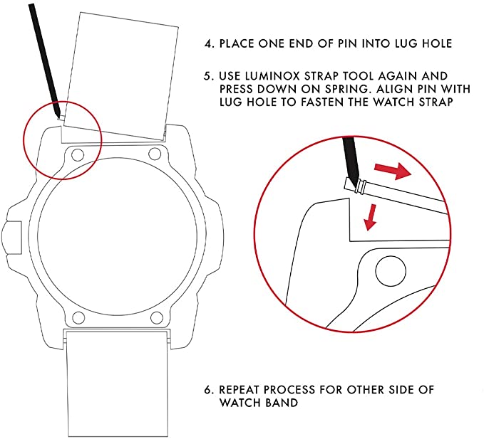 Luminox Genuine Replacement Band - 4 Loop Webbing Strap for Luminox Watches 0320, 3000, 3050, 3080, 8400 - Black Nylon 22mm