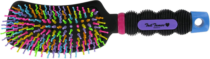 Professional's Choice Tail Tamers 909RB Rainbow Curved Handle Mane and Tail Brush for Horses