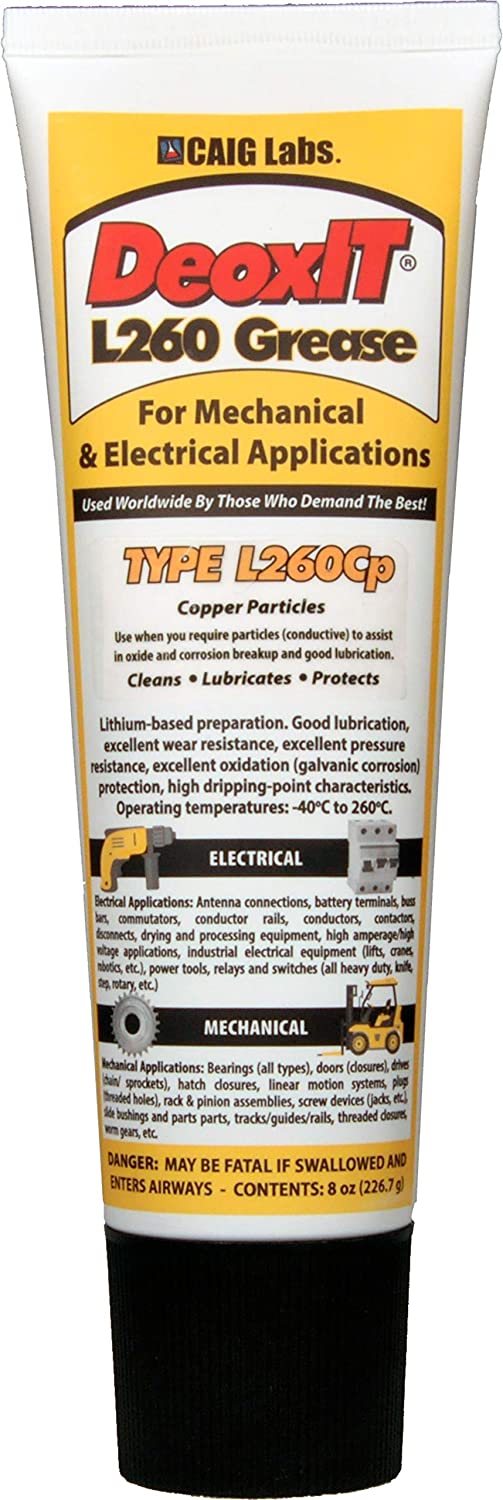CAIG Labs., DeoxIT L260-C8, Lithium Grease, Copper Particles, 226g Squeeze Tube