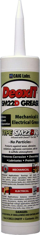 CAIG Labs., DeoxIT SM22-DN8TP, High Stress/High Loads Lithium Grease with cleaner/deoxidizer, No Particles, 226g Cartridge Tube