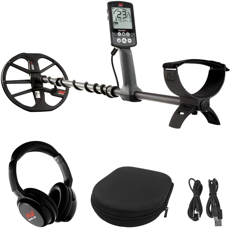 Minelab Equinox 600 Multi-Purpose Metal Detector with EQX 11" Double-D Smart Coil + Equinox Wireless Bluetooth Headphones