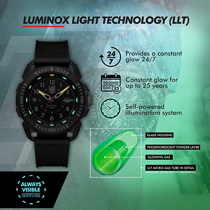 Luminox Men's Wrist Watch Ice-SAR Arctic 1001: 46mm Black Display Stainless Steel Case 200 M Water Resistant
