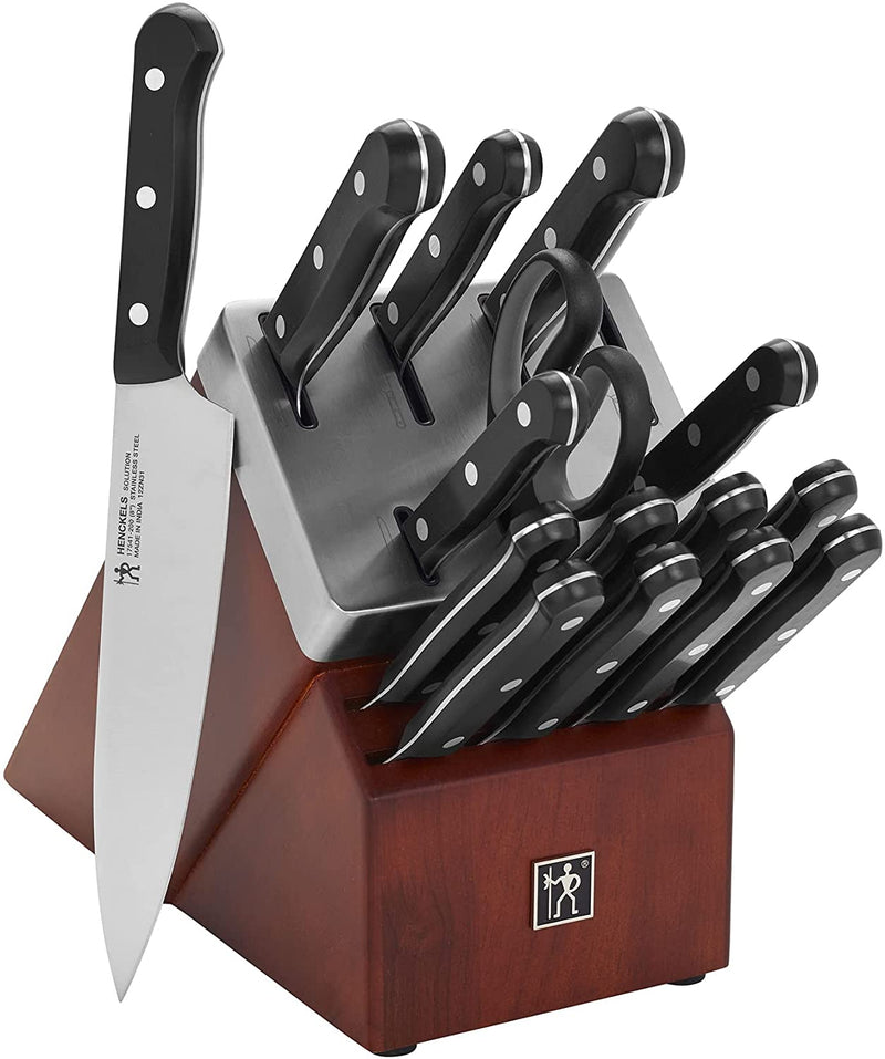 Henckels Solution 16-pc Self-Sharpening Knife Block Set - Walnut