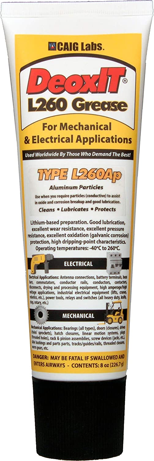 CAIG Labs., DeoxIT L260-A8, Lithium Grease, Aluminum Particles, 226g Squeeze Tube