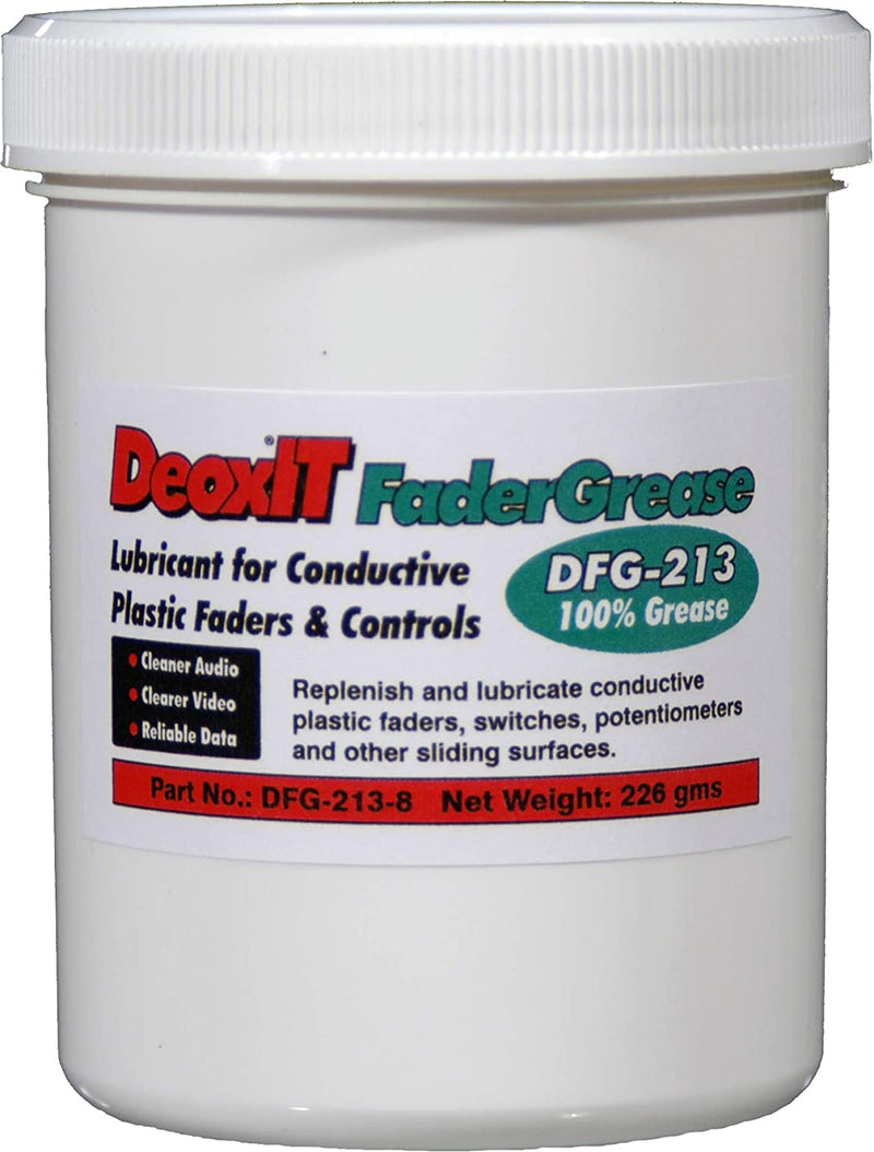 DeoxIT FaderGrease DFG-213-8, Jar, Contact Cleaner/Lube/Protector for Conductive Plastics & Carbon Controls, 226 g