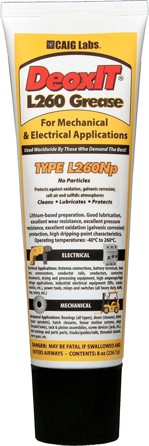 CAIG Labs., DeoxIT L260-N8, Lithium Grease, No Particles, 226g Squeeze Tube