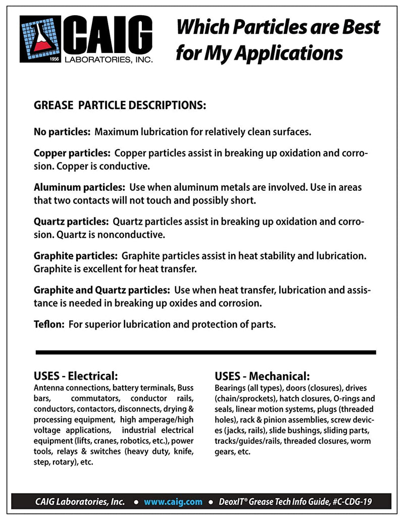 CAIG Labs., DeoxIT L27-MM-8T, Mechanical Marine Lithium Grease with cleaner/deoxidizer, No Particles, 226 g Tube/Tip