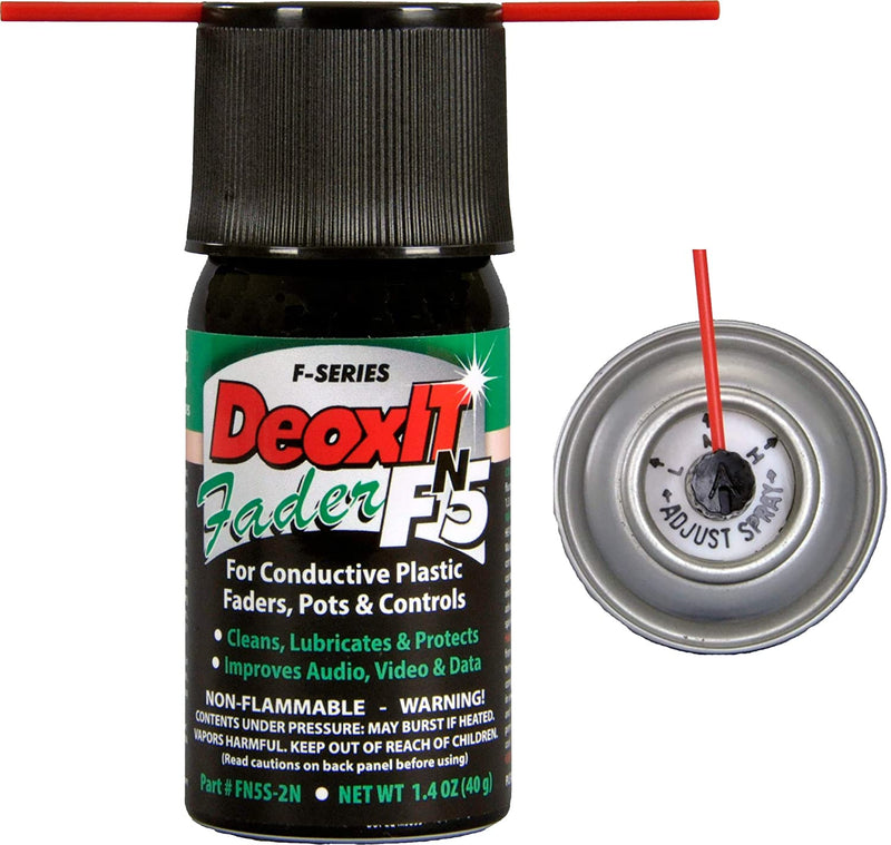 DeoxIT Fader FN5S-2N Mini-Spray, Contact Cleaner/Lube/Protector for Conductive Plastics & Carbon Controls, Nonflammable/Non-Drip, 40g