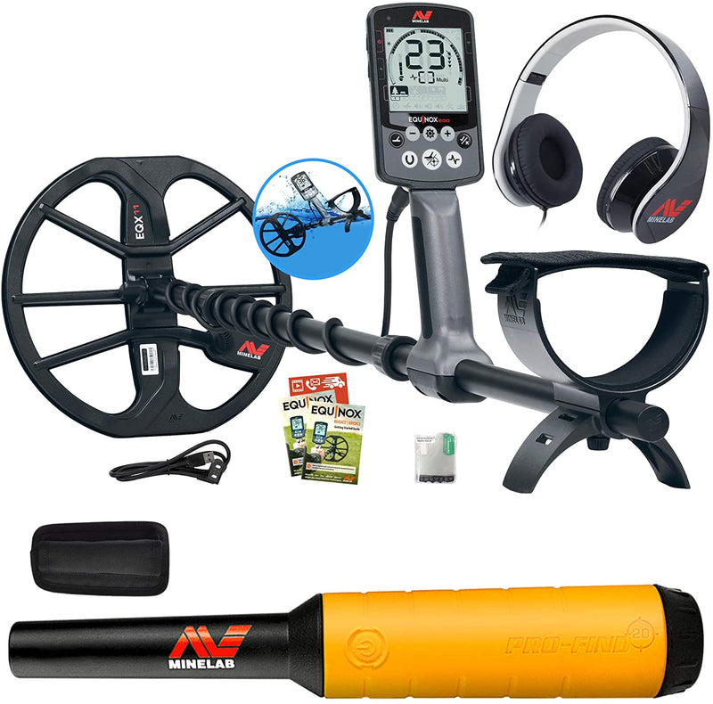 Minelab Equinox 600 Multi-IQ Underwater Metal Detector & Pro-Find 20 Pinpointer