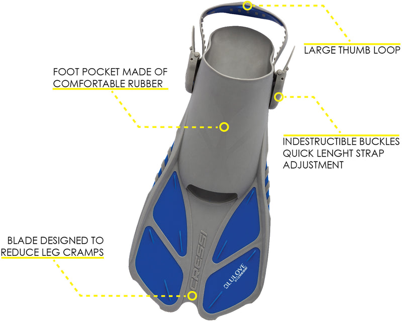 Cressi Adult Snorkeling Set (Mask, Snorkel, Adjustable Fins) Ideal for Travel - Lightweight Colorful Equipment | Bonete Set