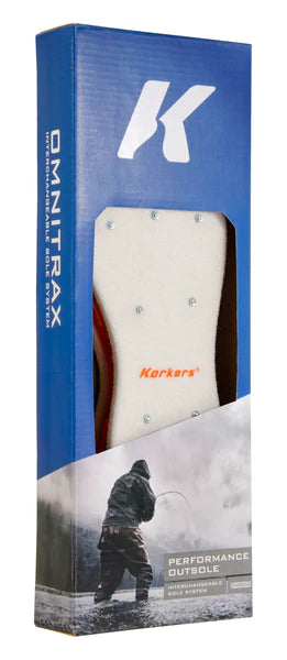 Korkers OmniTrax v3.0 Interchangeable Sole - Studded Felt - White/Orange