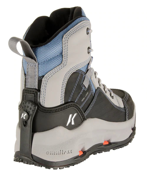 Korkers Women's Buckskin Mary with Felt & Kling-On Soles, Sharkskin/Riverside
