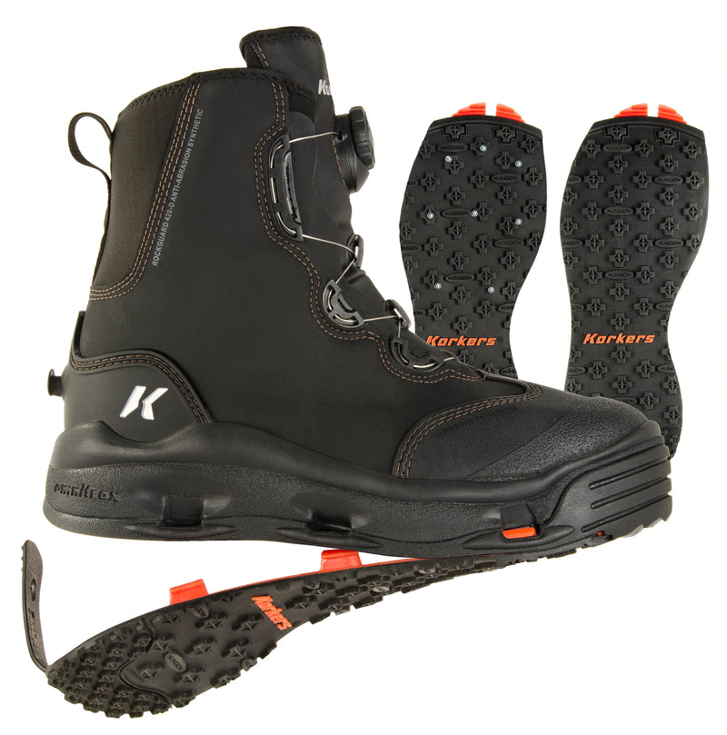 Korkers Devil's Canyon Wading Boot with Kling-On and Studded Kling-On Outsoles