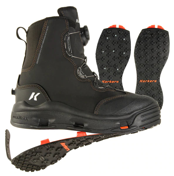 Korkers Devil's Canyon Wading Boots - Athletic and Glove-like Fit - Includes Interchangeable Felt and Kling-On Soles