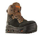 Korkers Buckskin Wading Boot with Kling-On and Studded Kling-On Outsoles, Chocolate Chip/Black