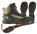 Korkers Men's Greenback Wading Boot On & Studded Kling-On Soles - Dried Herb/Black