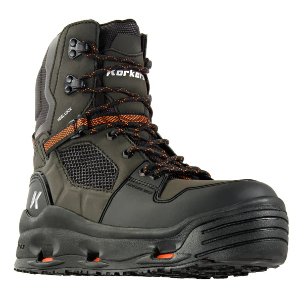 Korkers Men's on & Studded Kling-on Soles Boots, Brown Olive/Rust
